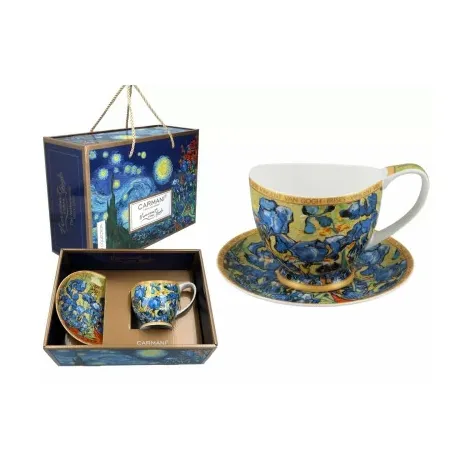 Filiżanka Big Vanessa Carmani 350ml ze spodkiem - V. van Gogh, Irysy